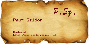 Paur Szidor névjegykártya